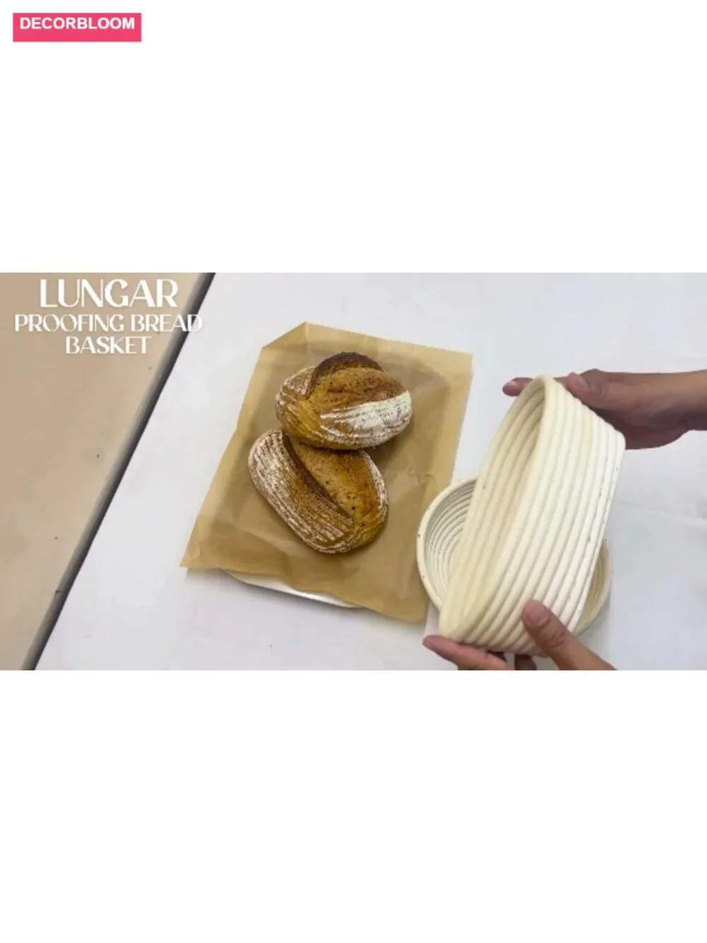 Banneton Bread Proofing Basket 2 Pack Oval with Liner Rattan Sourdough Baking